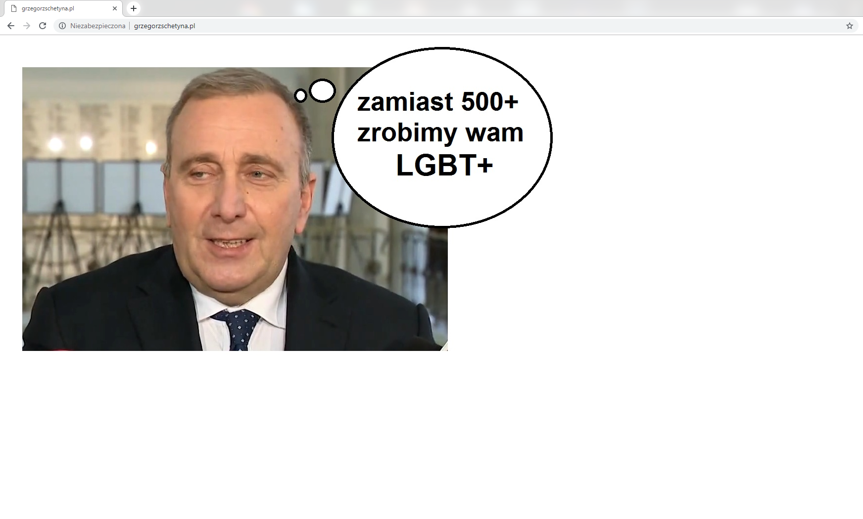 Domena internetowa Grzegorza Schetyny ewidentnie zajęta przez jednego z jego przeciwników